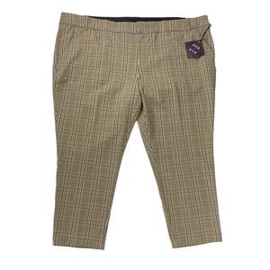 Ava & Viv Brown Plaid Ankle Pants Sz. 30W NWT